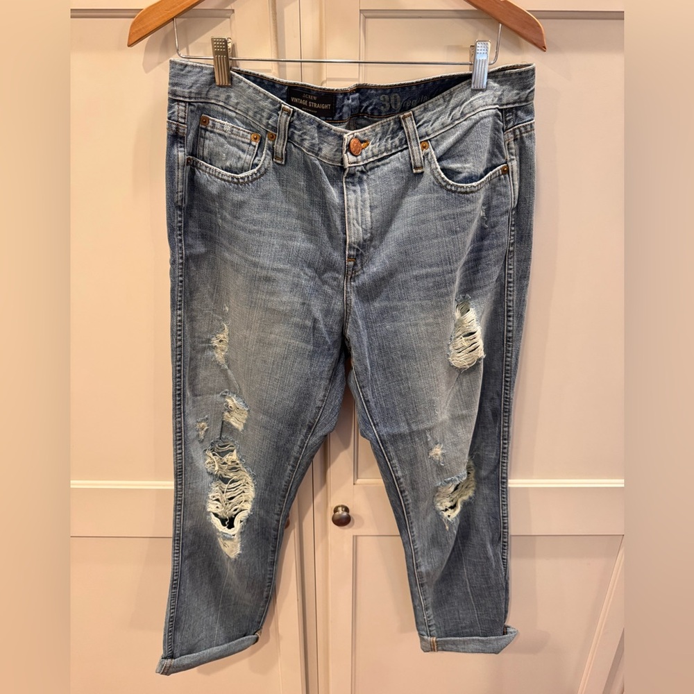 Jcrew vintage straight Distressed Light Blue Jeans